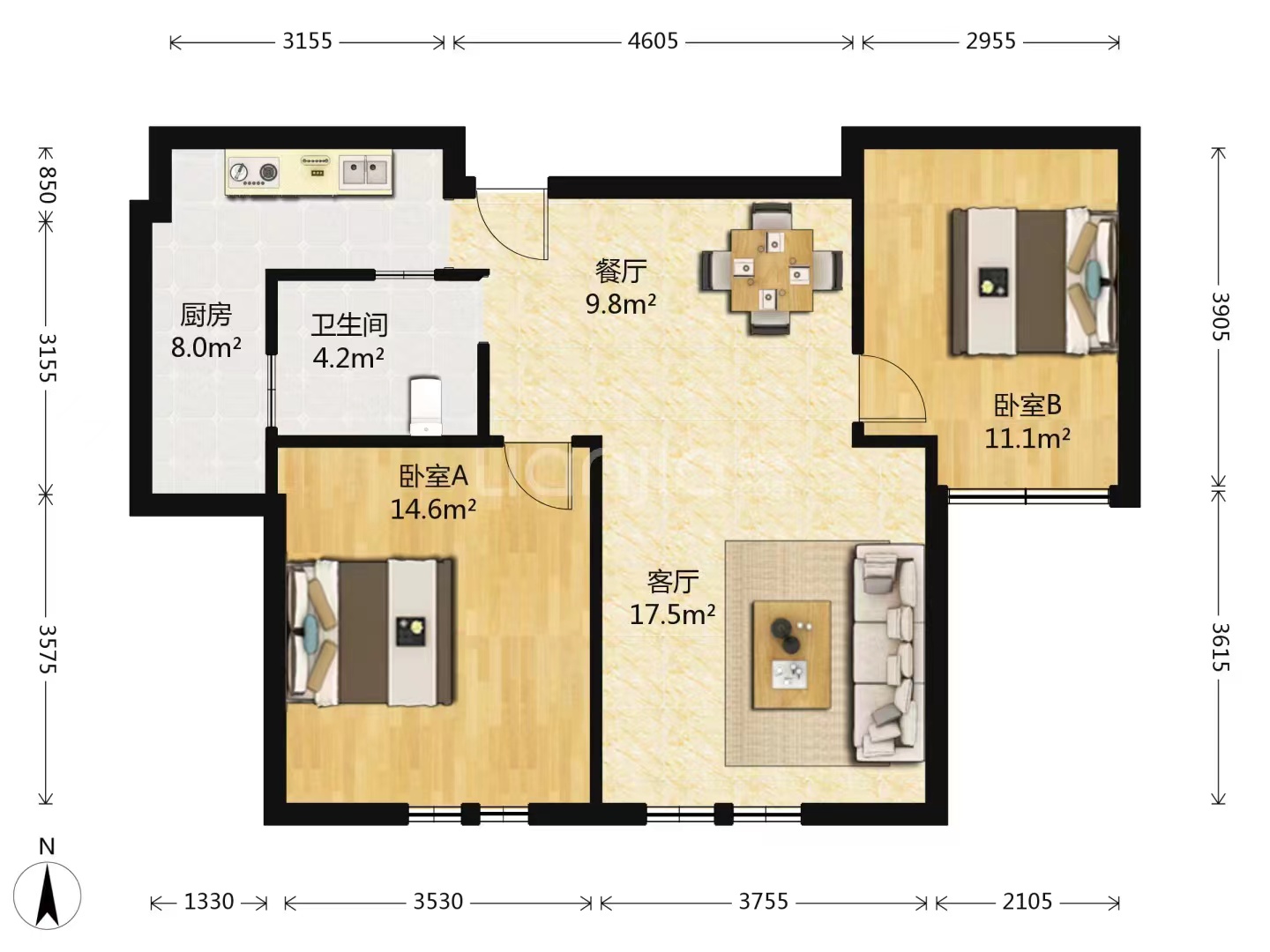 帝奥世伦名郡 1室1厅1卫 200.00m&sup2;