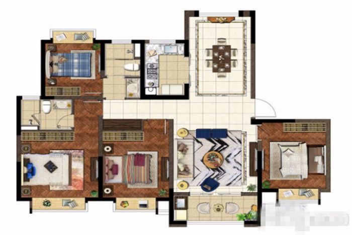 中南世纪花城三期 4室2厅2卫 140m&sup2;