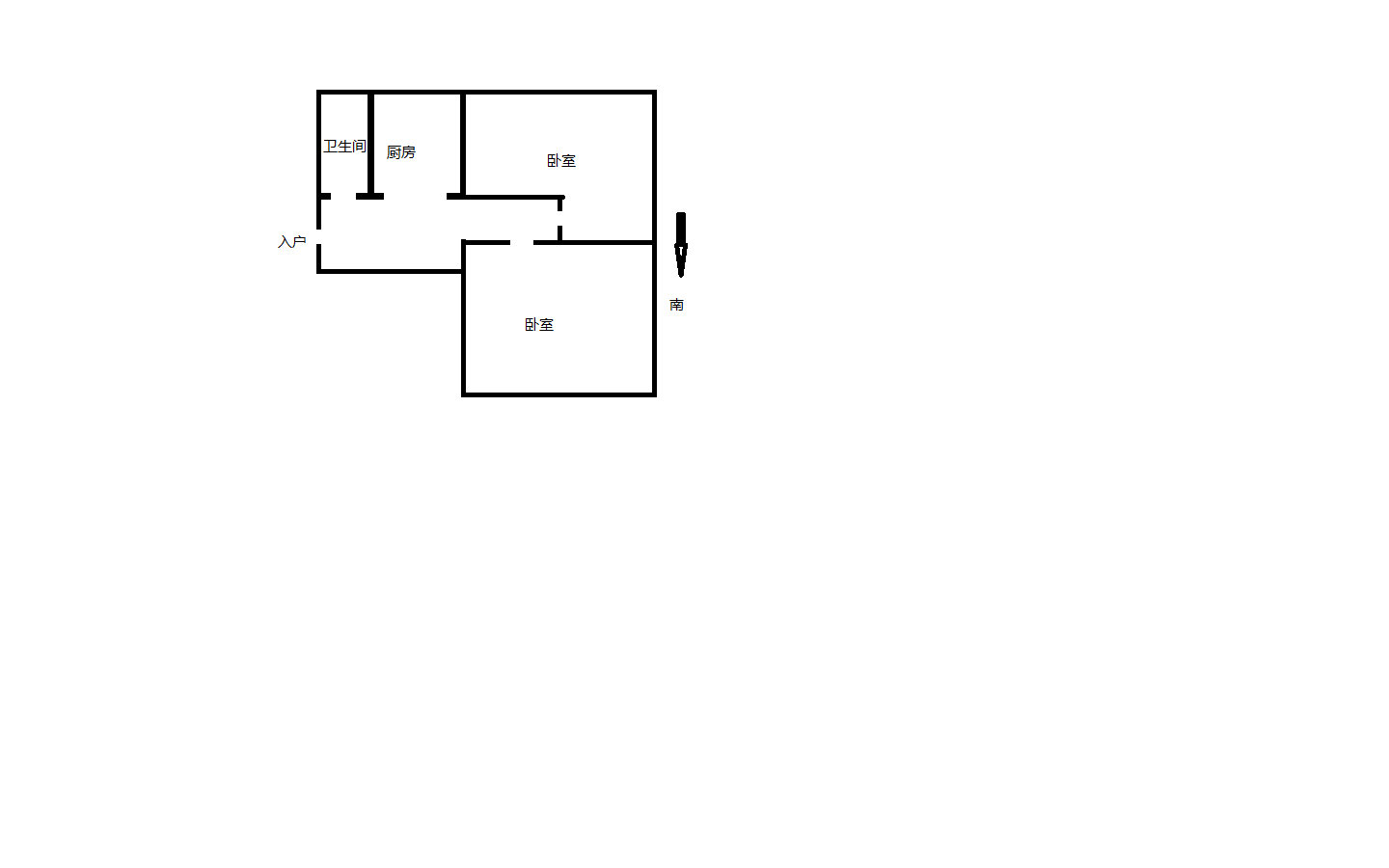 虹桥南村 2室1厅1卫 68.00m&sup2;