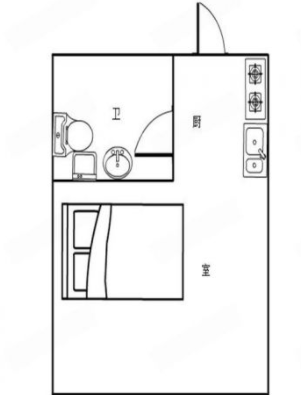 五洲国际广场 1室1厅1卫 35m&sup2;