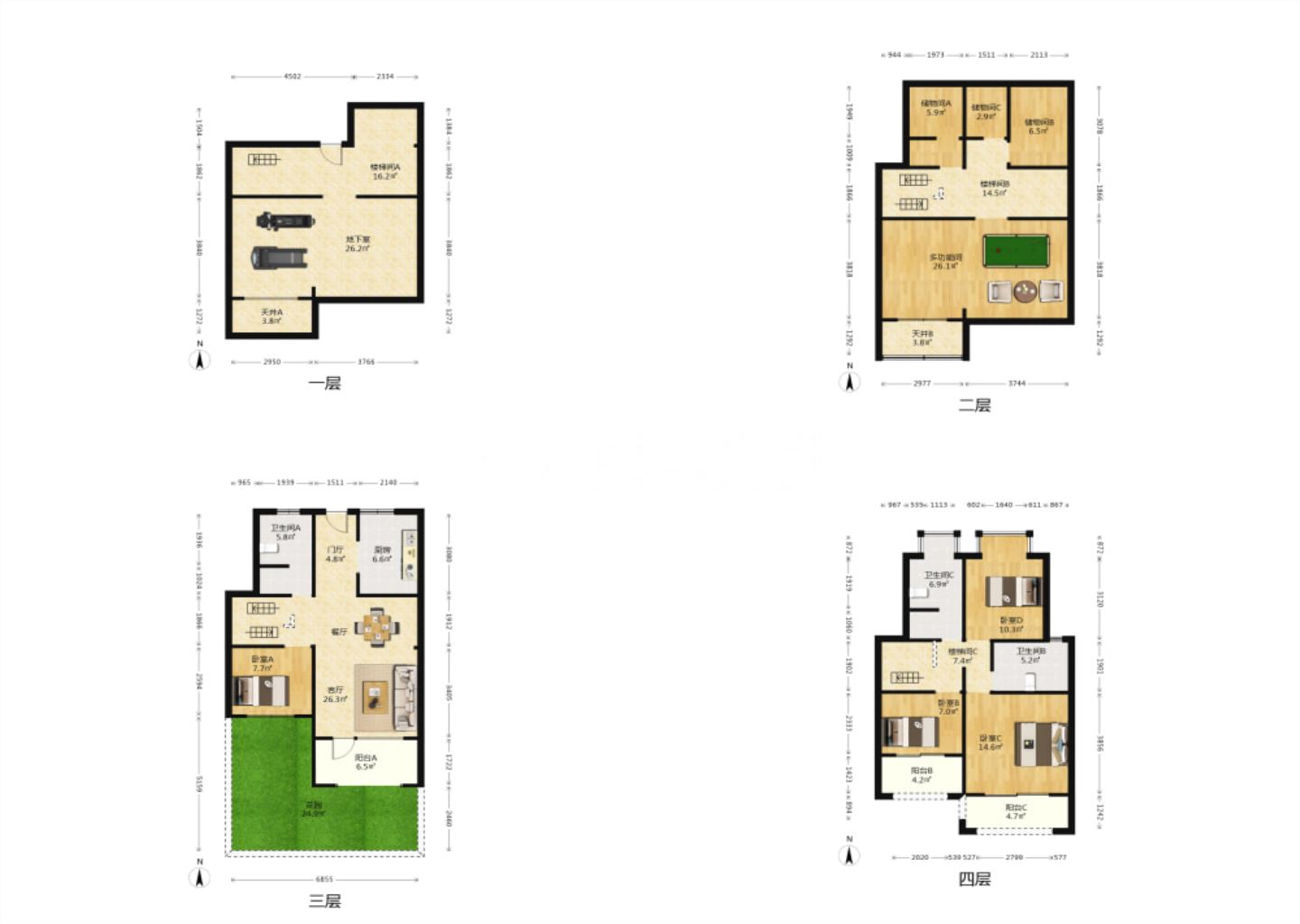 中南熙悦(南通经济技术开发区) 4室2厅2卫 133.00m&sup2;