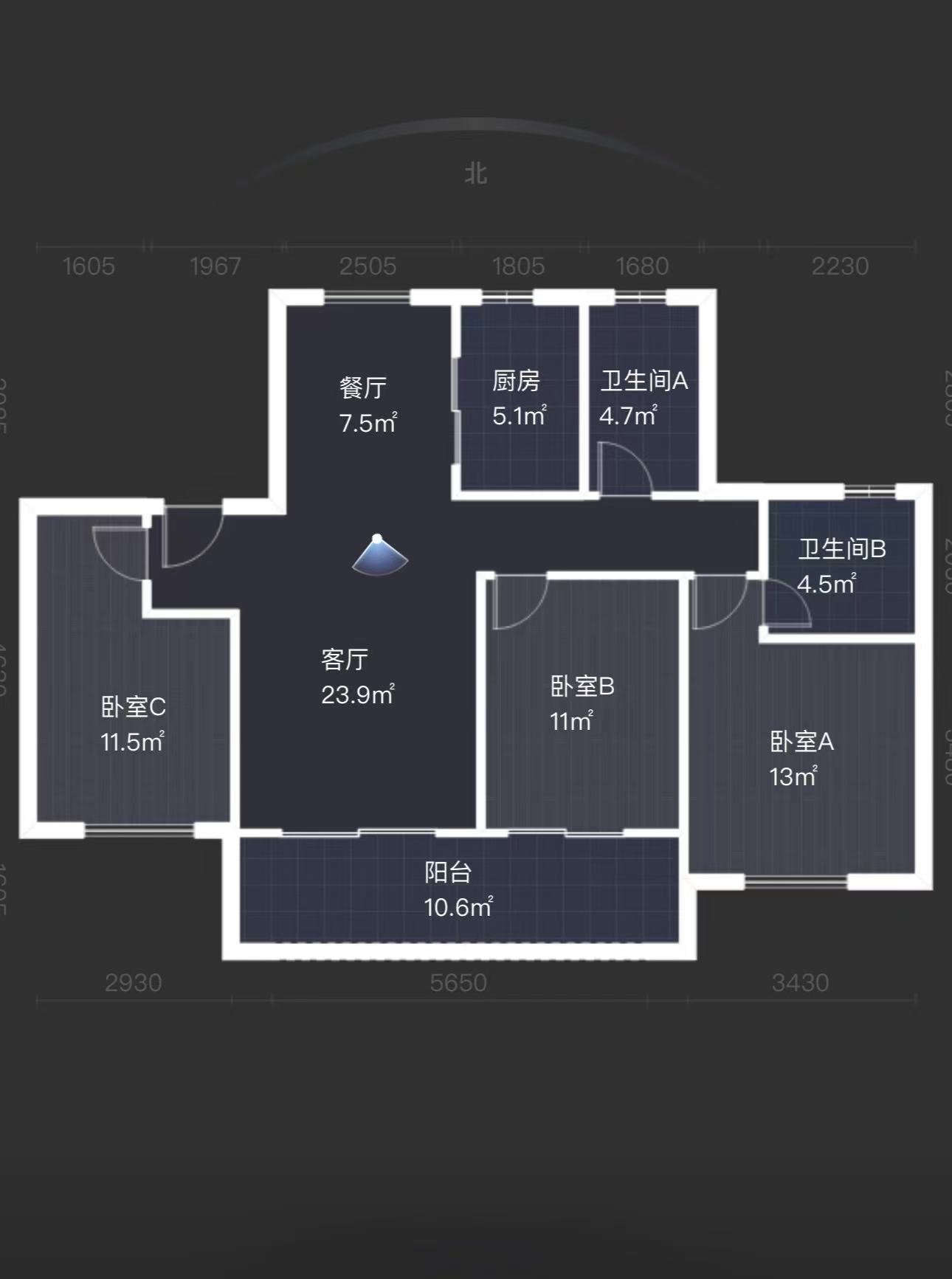 中南君悦府 3室2厅2卫 120m&sup2;