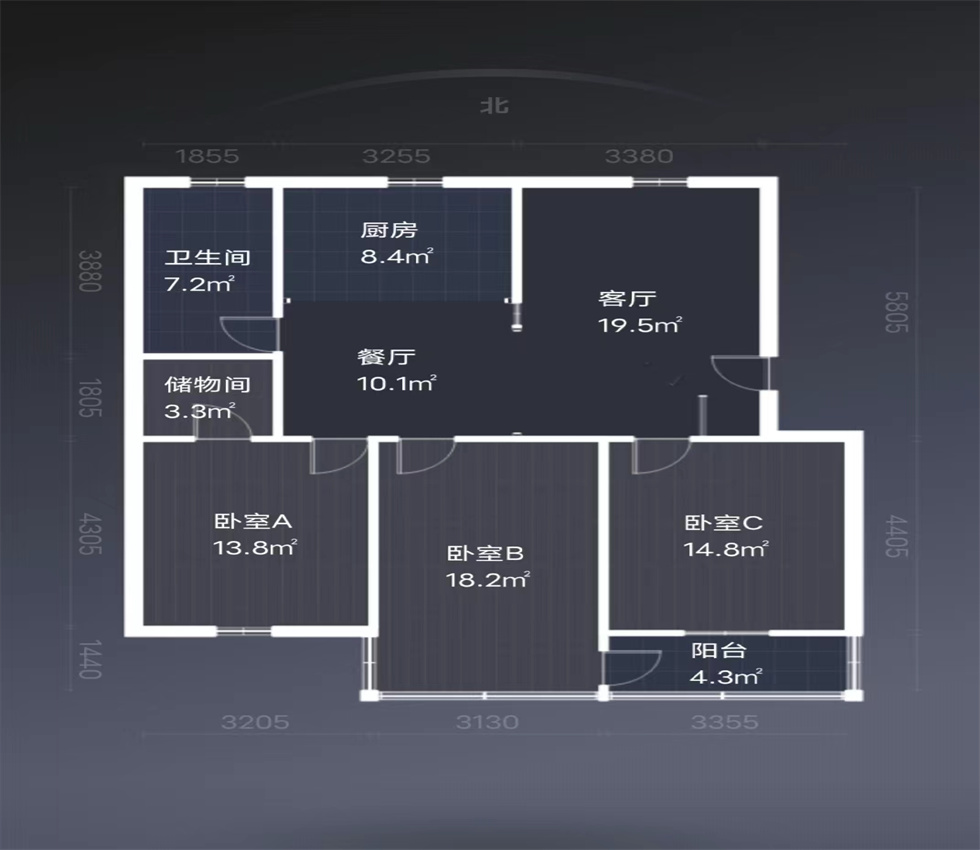 学田棕榈园 3室1厅1卫 128m&sup2;