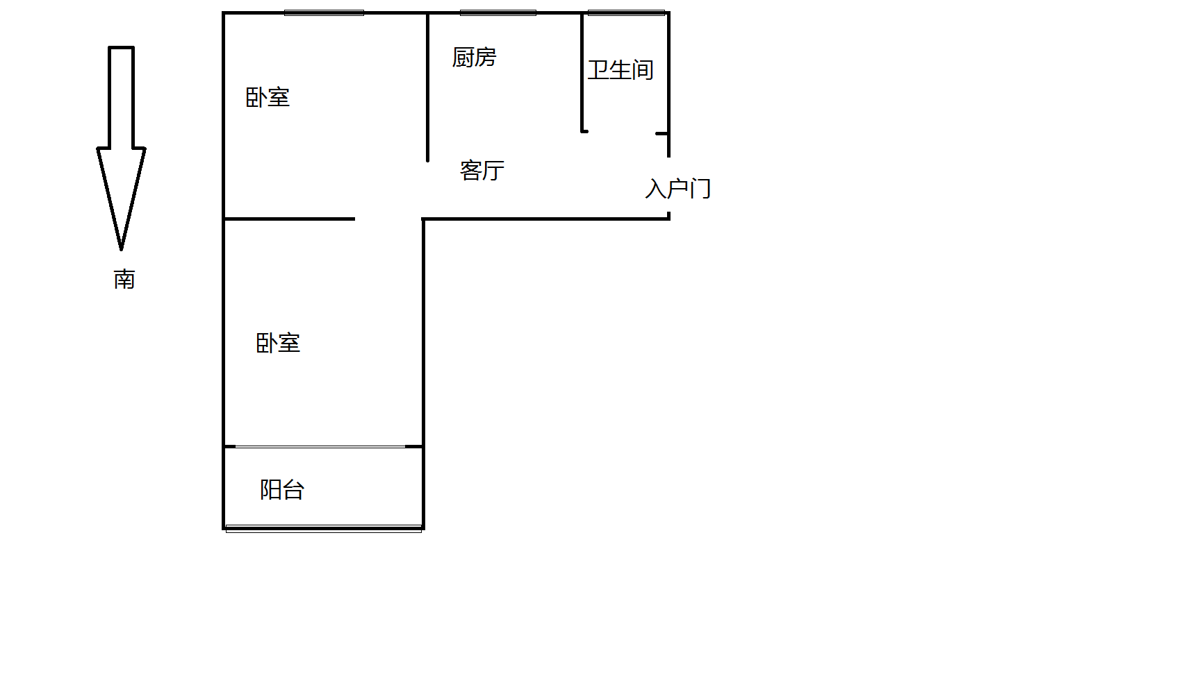 青年中路9号 2室1厅1卫 58m&sup2;