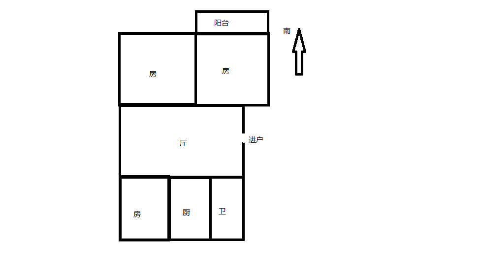 北郭东村北区 3室2厅1卫 89.00m&sup2;