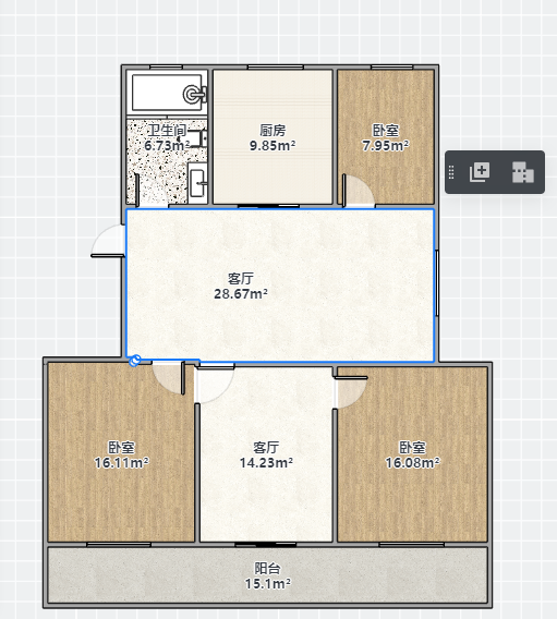 城中花园 4室2厅1卫 139m&sup2;
