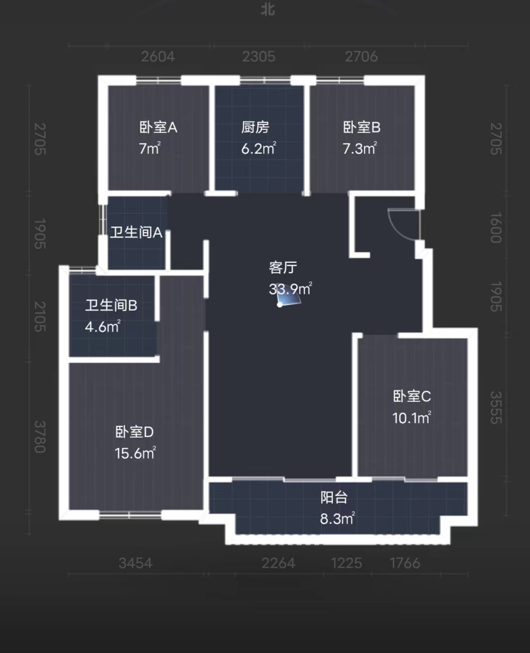 金地繁茂里 4室4厅2卫 117.71m&sup2;
