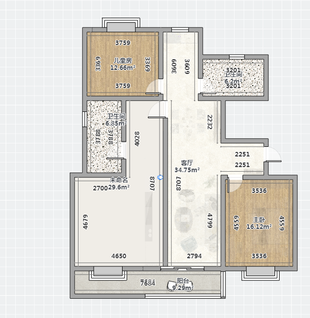 泰山公寓 3室2厅2卫 140m&sup2;