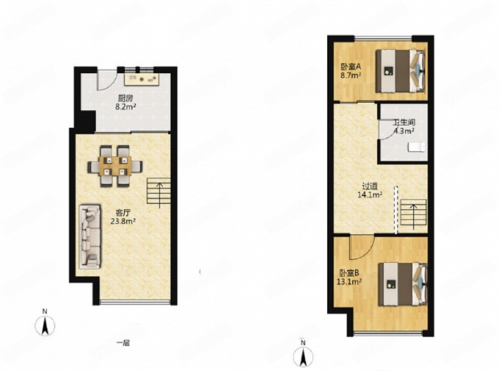 万科爱情公寓 1室1厅1卫 51m&sup2;