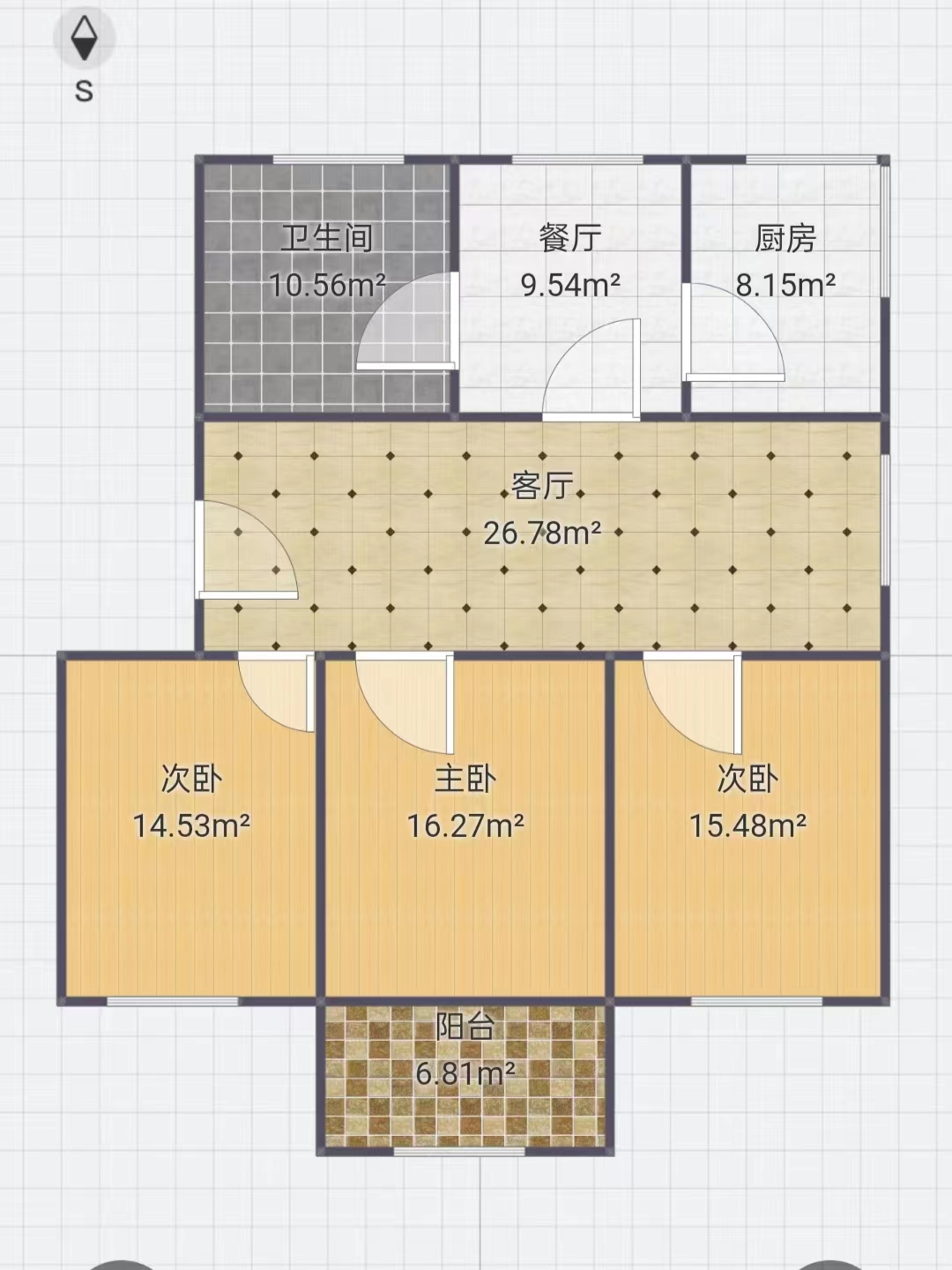 学田北苑 3室1厅1卫 108m&sup2;
