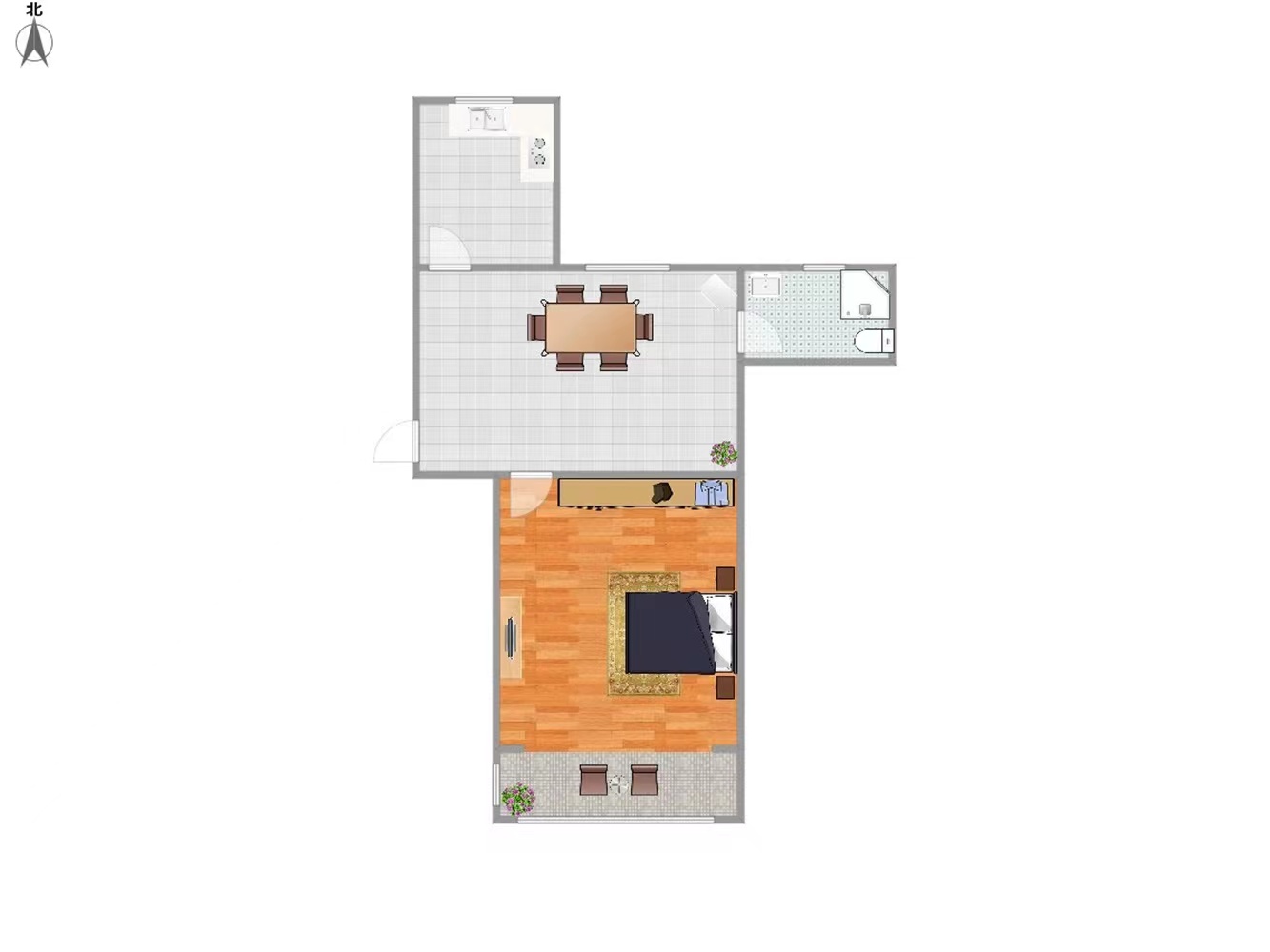 虹桥新村(朝霞路) 1室1厅1卫 46m&sup2;