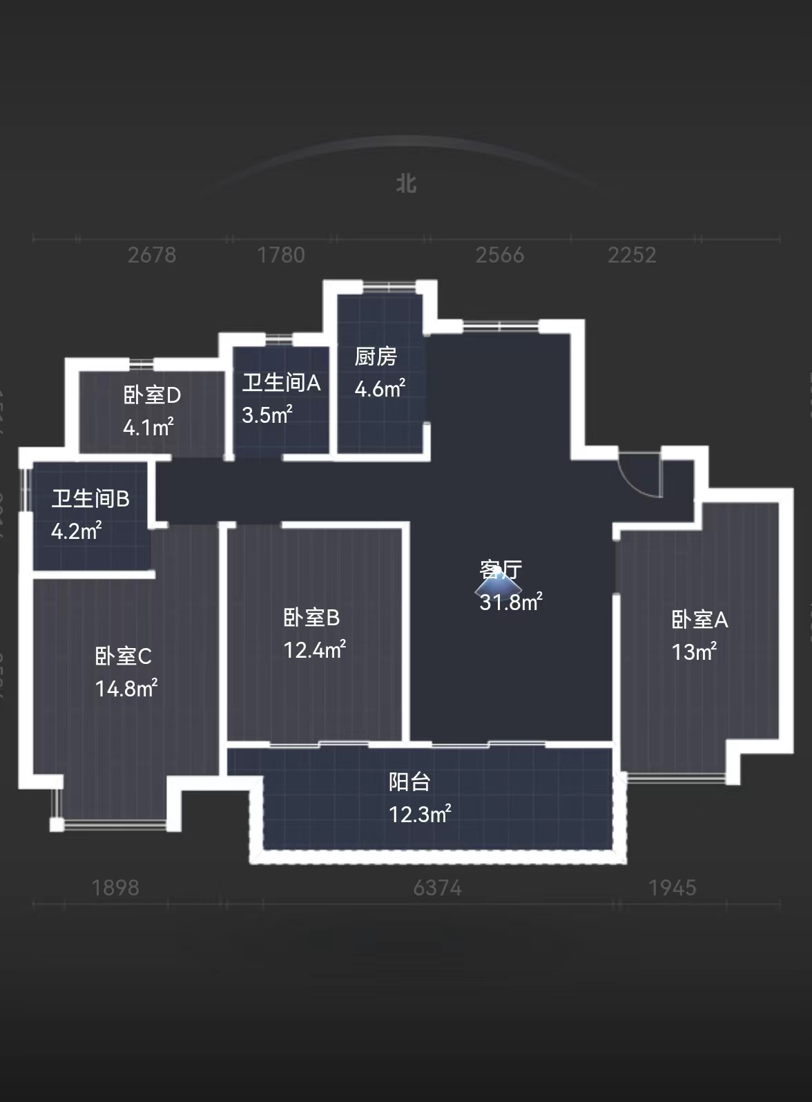 佳源都市 3室2厅2卫 127.00m&sup2;