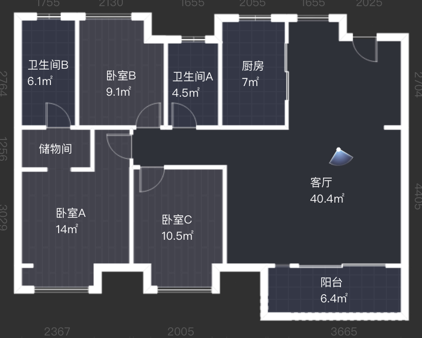 富力院士廷 3室2厅2卫 129m&sup2;