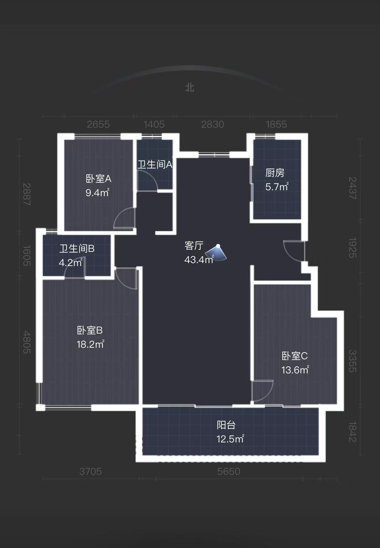 湖山源著 3室2厅2卫 125m&sup2;