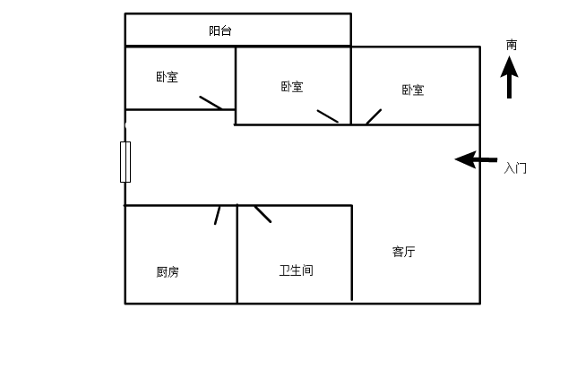 中南苑 3室1厅1卫 107m&sup2;