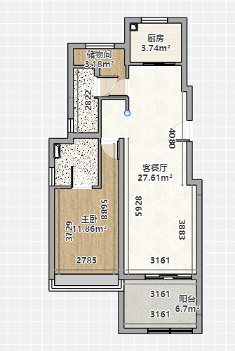招商新城雍景湾 3室2厅1卫 100m&sup2;