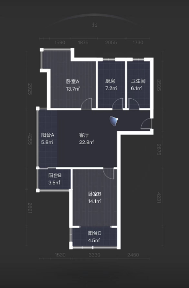 盛鑫&middot;城东雅苑 2室2厅1卫 92m&sup2;