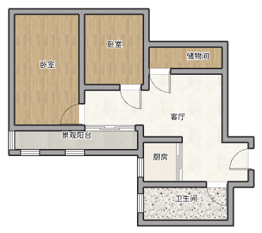 王府大厦 2室2厅1卫 124m&sup2;