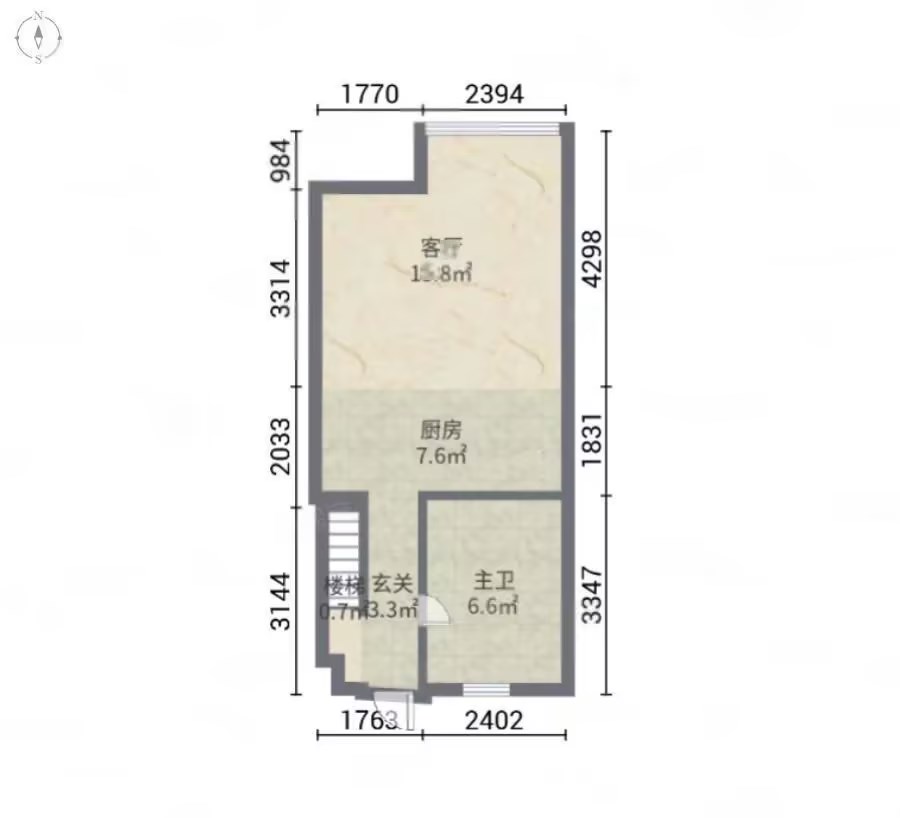 帝奥北城名郡 1室1厅1卫 39m&sup2;