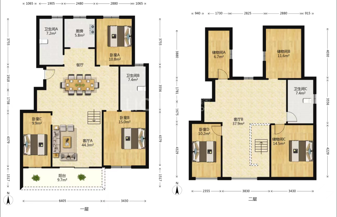 果园名居 6室3厅3卫 126m&sup2;