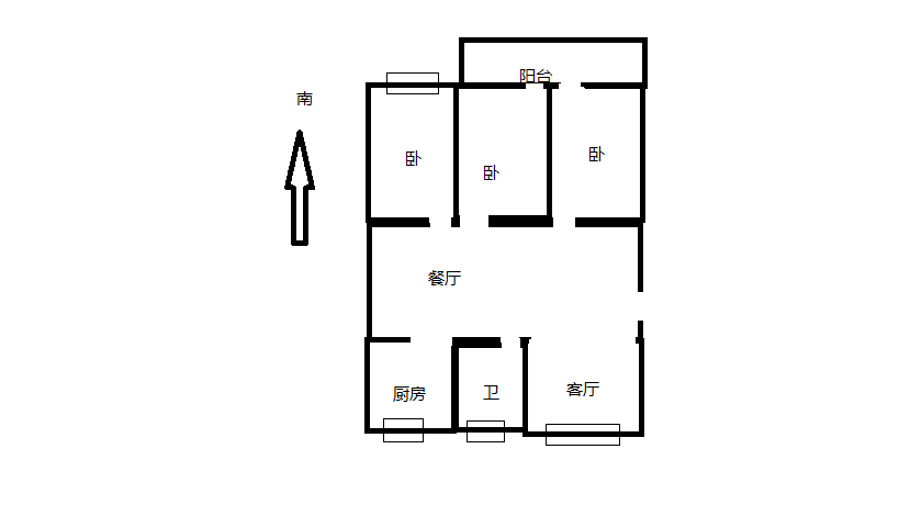 外滩小区 3室2厅1卫 133m&sup2;