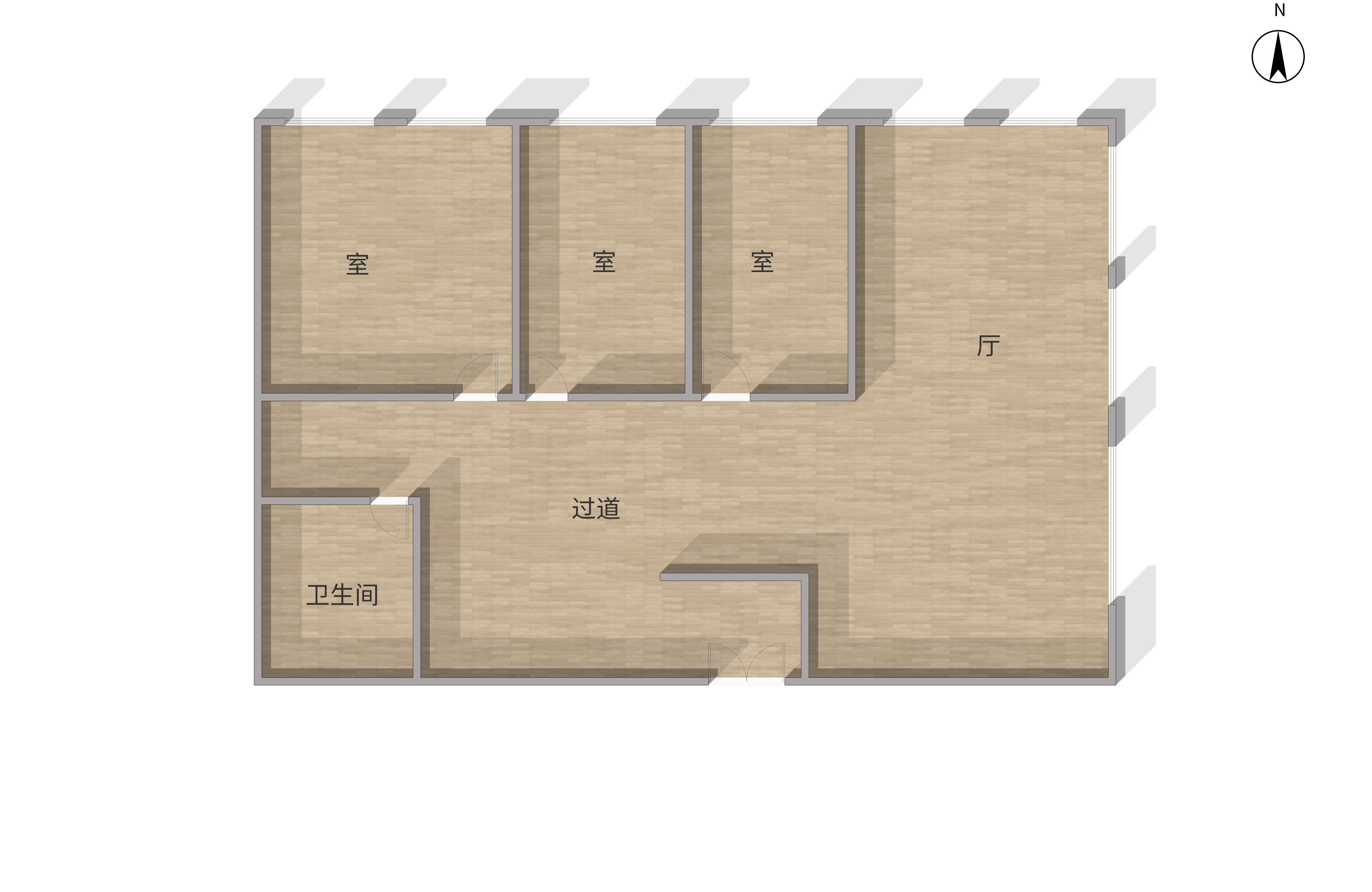 中南世纪城南区 3室2厅1卫 200m&sup2;