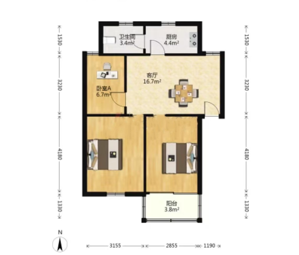 银花苑 3室1厅1卫 74.00m&sup2;