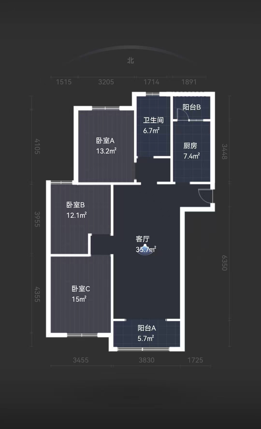 华山花苑六期 3室2厅2卫 125m&sup2;