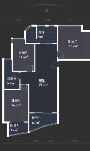 金色城品 3室2厅1卫 111.39m&sup2;
