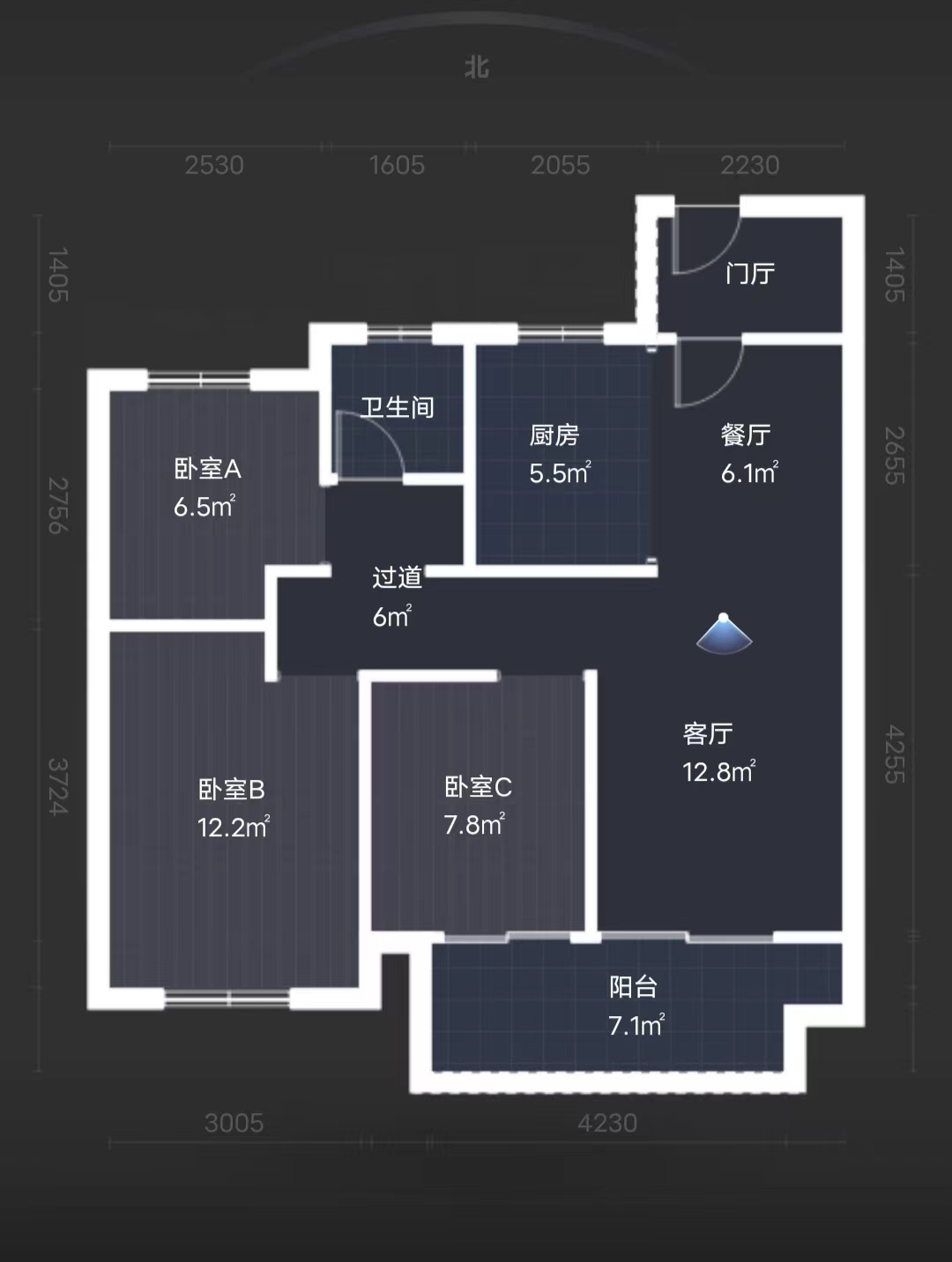 东时区 3室2厅1卫 92m&sup2;