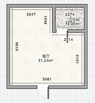 北山花苑 1室1厅1卫 26m&sup2;