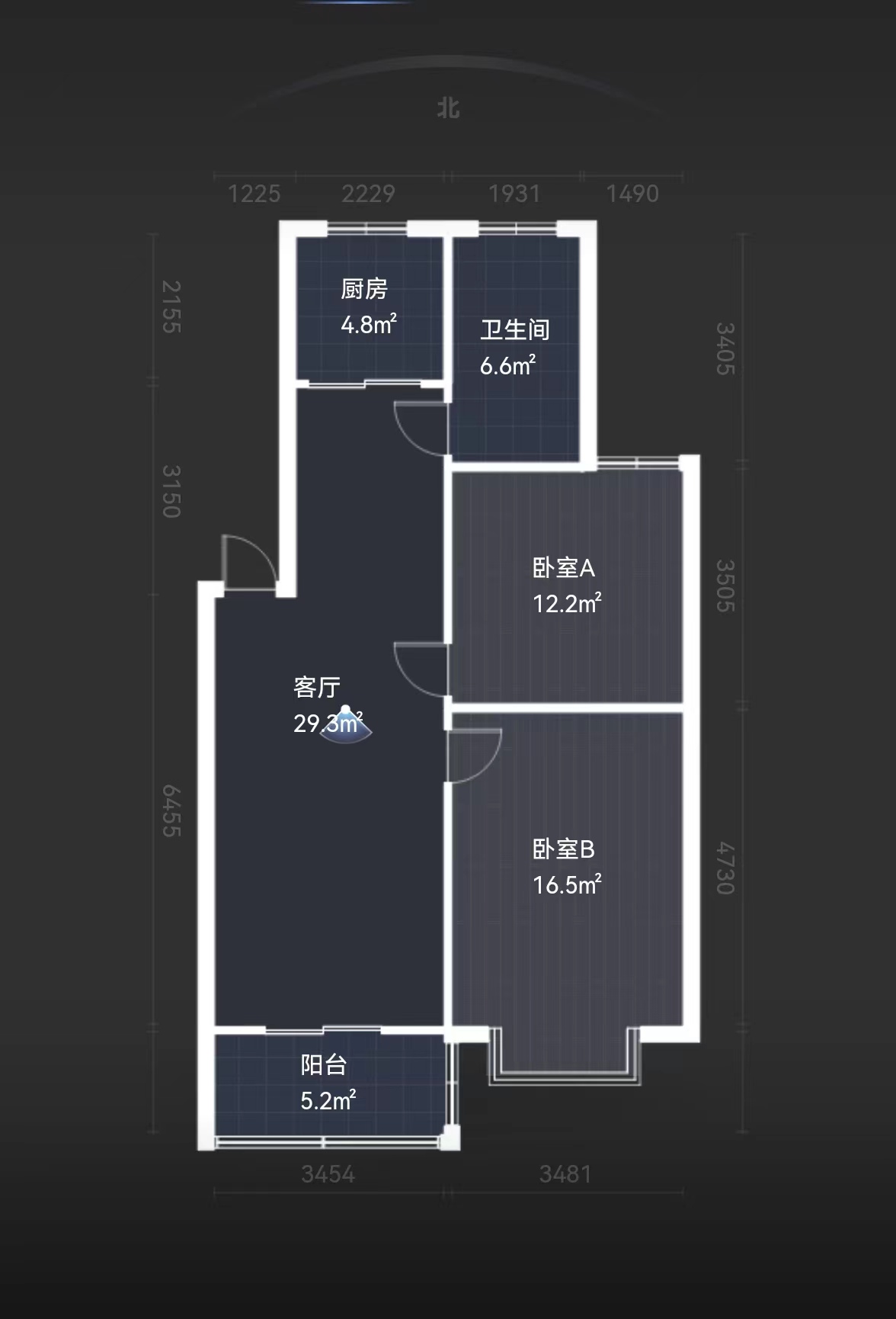 泰山公寓 2室2厅1卫 87m&sup2;