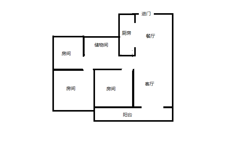 万濠星城 3室1厅1卫 95m&sup2;