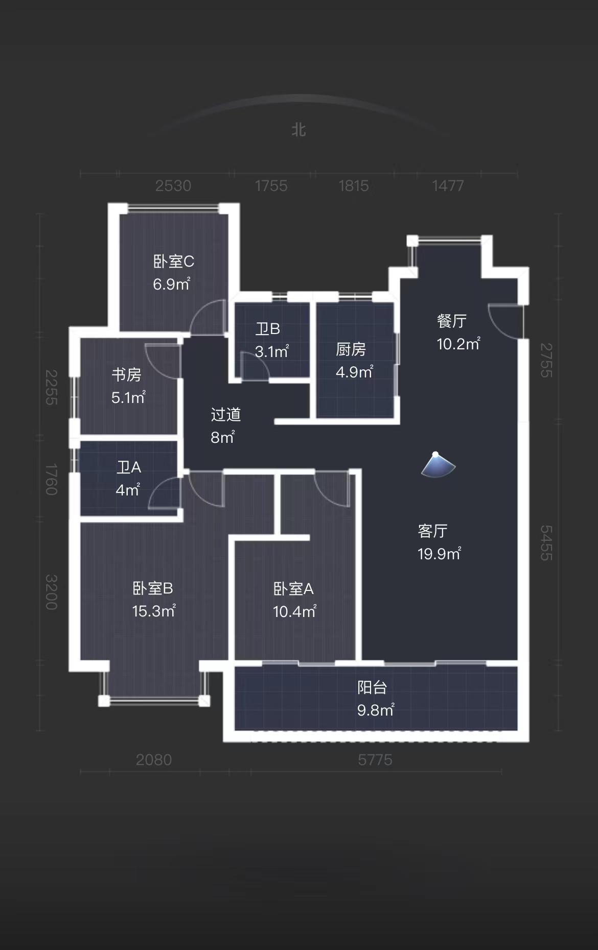 时光漫城 4室2厅2卫 125m&sup2;