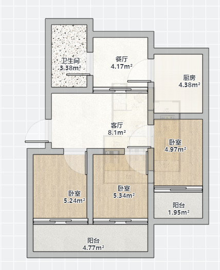 金和小区 3室2厅1卫 110m&sup2;