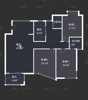世纪城 3室2厅2卫 184m&sup2;