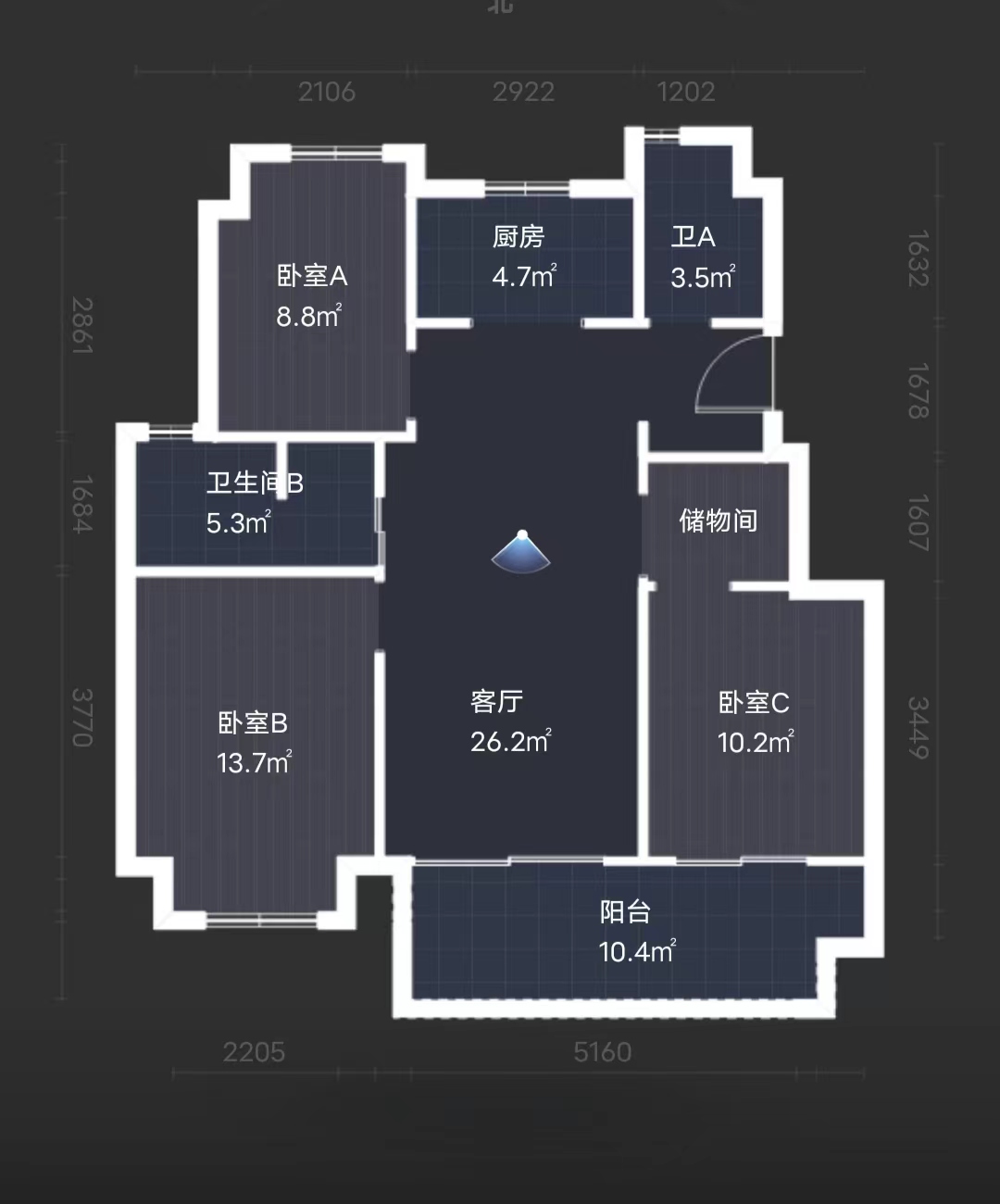 融创荣润&middot;玖樟台 3室2厅2卫 100m&sup2;