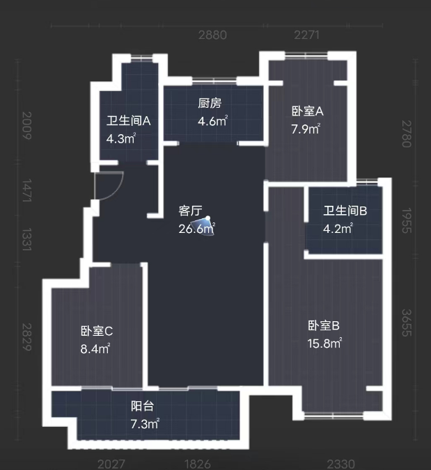 金地繁茂里 3室2厅2卫 100m&sup2;