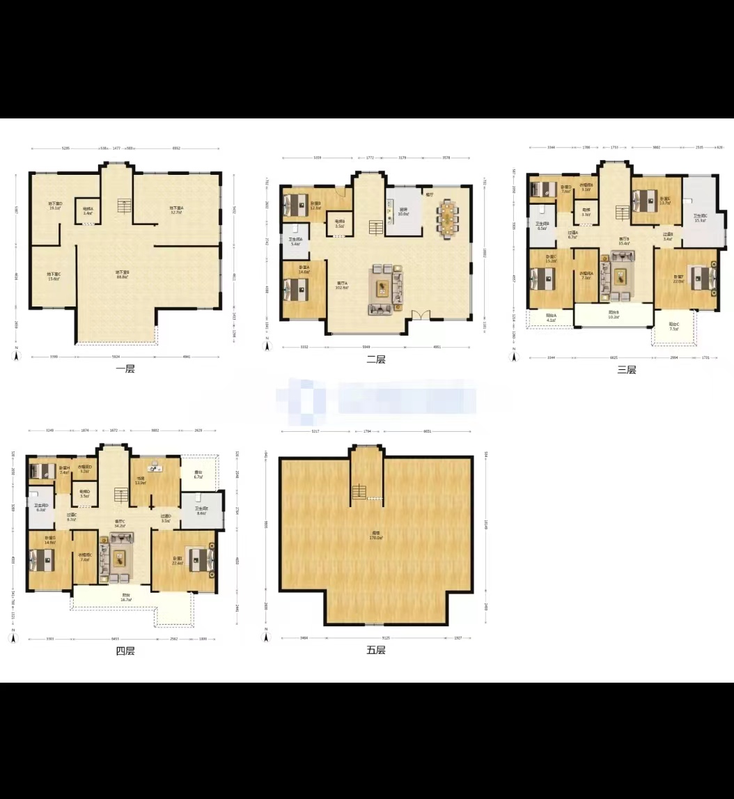 华德公寓 5室3厅3卫 550m&sup2;