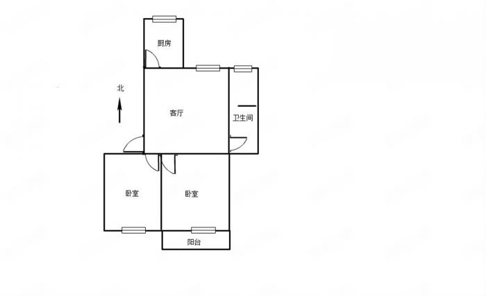 青年路新村 2室1厅1卫 60m&sup2;