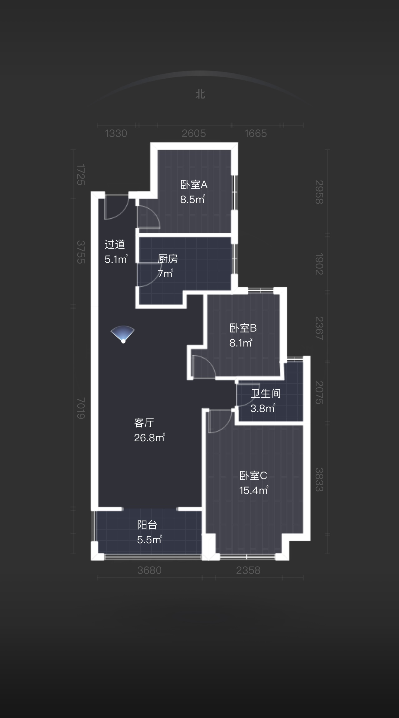盛鑫·南湖学府 3室2厅1卫 98m²