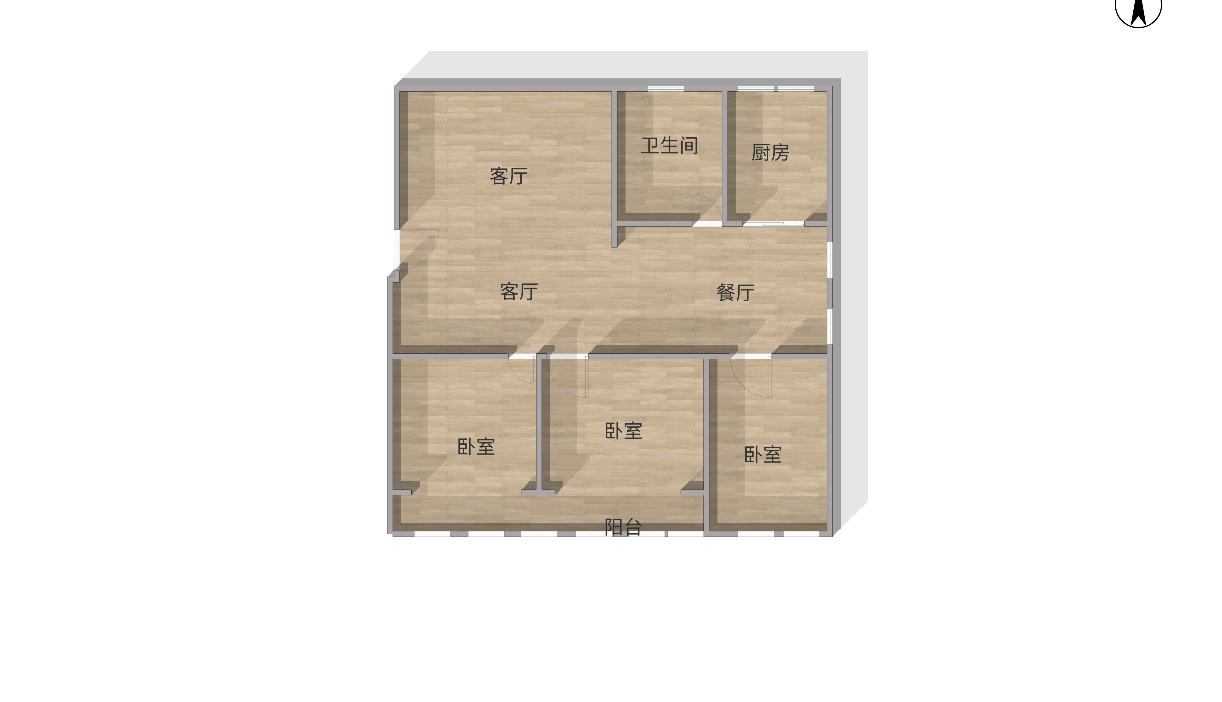 滨江花园 3室2厅1卫 130m&sup2;