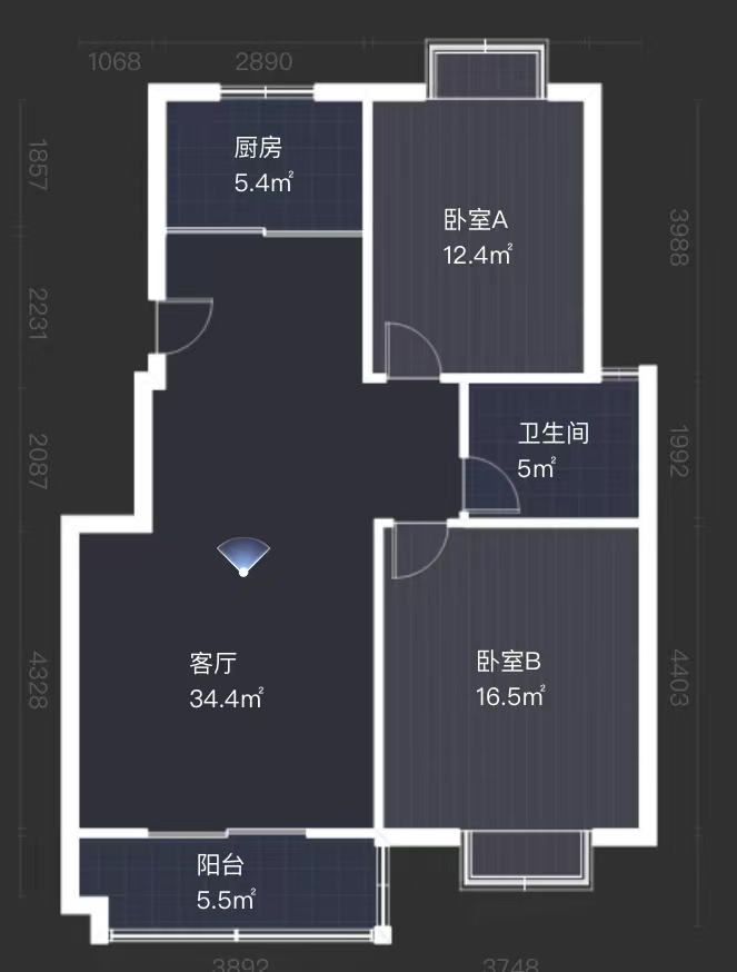果园南苑 2室2厅1卫 98m&sup2;