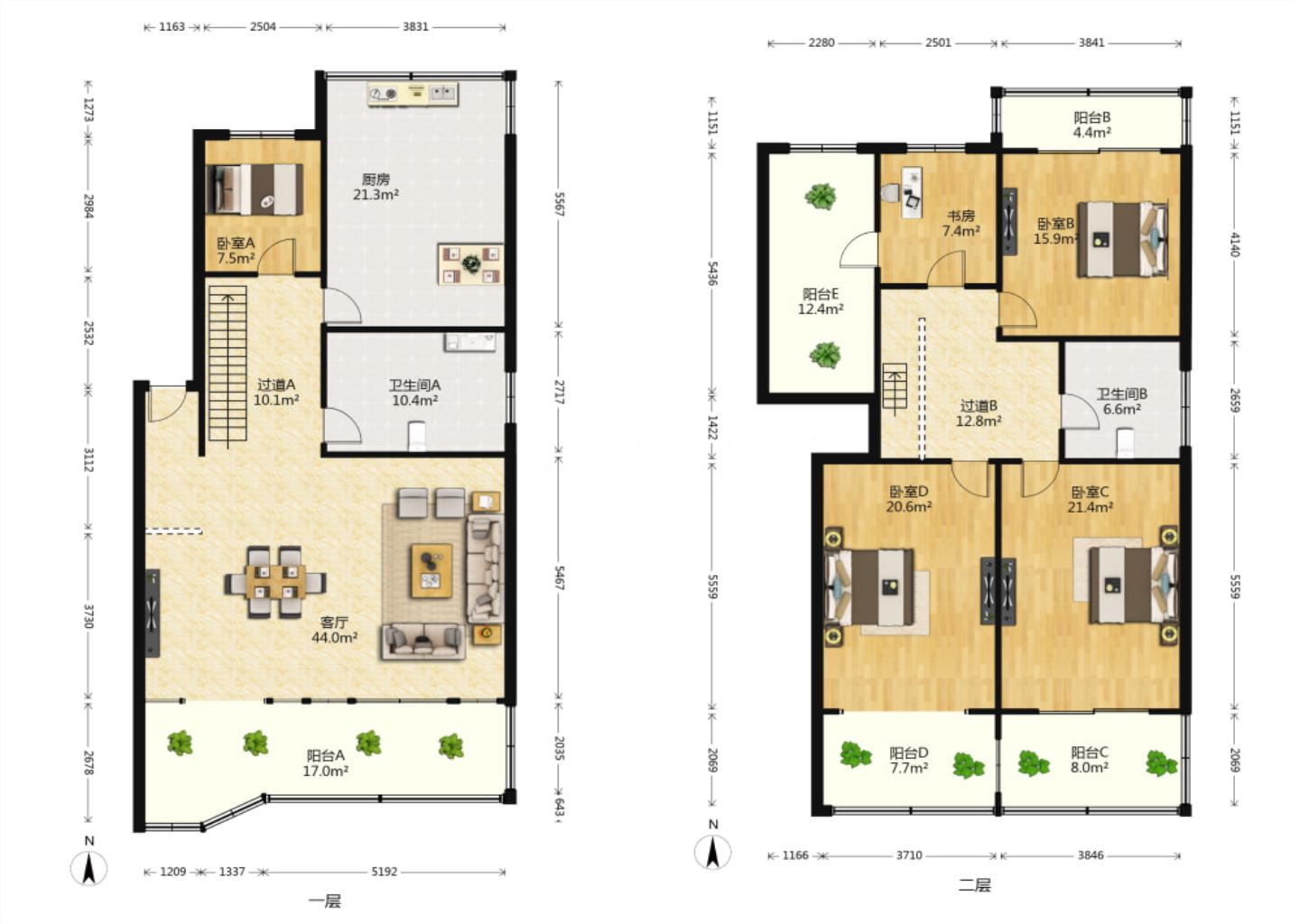 鸿运城市花苑 4室2厅2卫 233m&sup2;