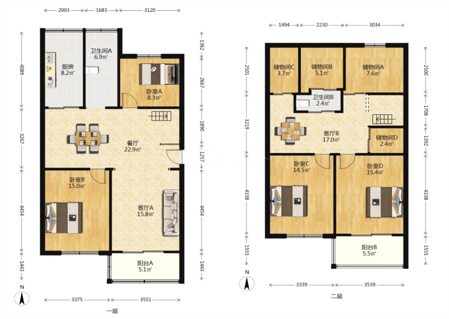 越江新村 4室2厅2卫 144.62m&sup2;