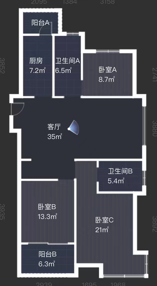 湖畔天下 3室2厅2卫 130m&sup2;