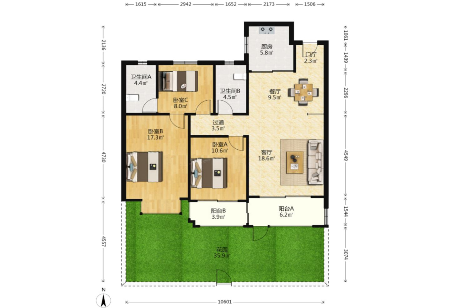 华强城 3室2厅2卫 253m&sup2;