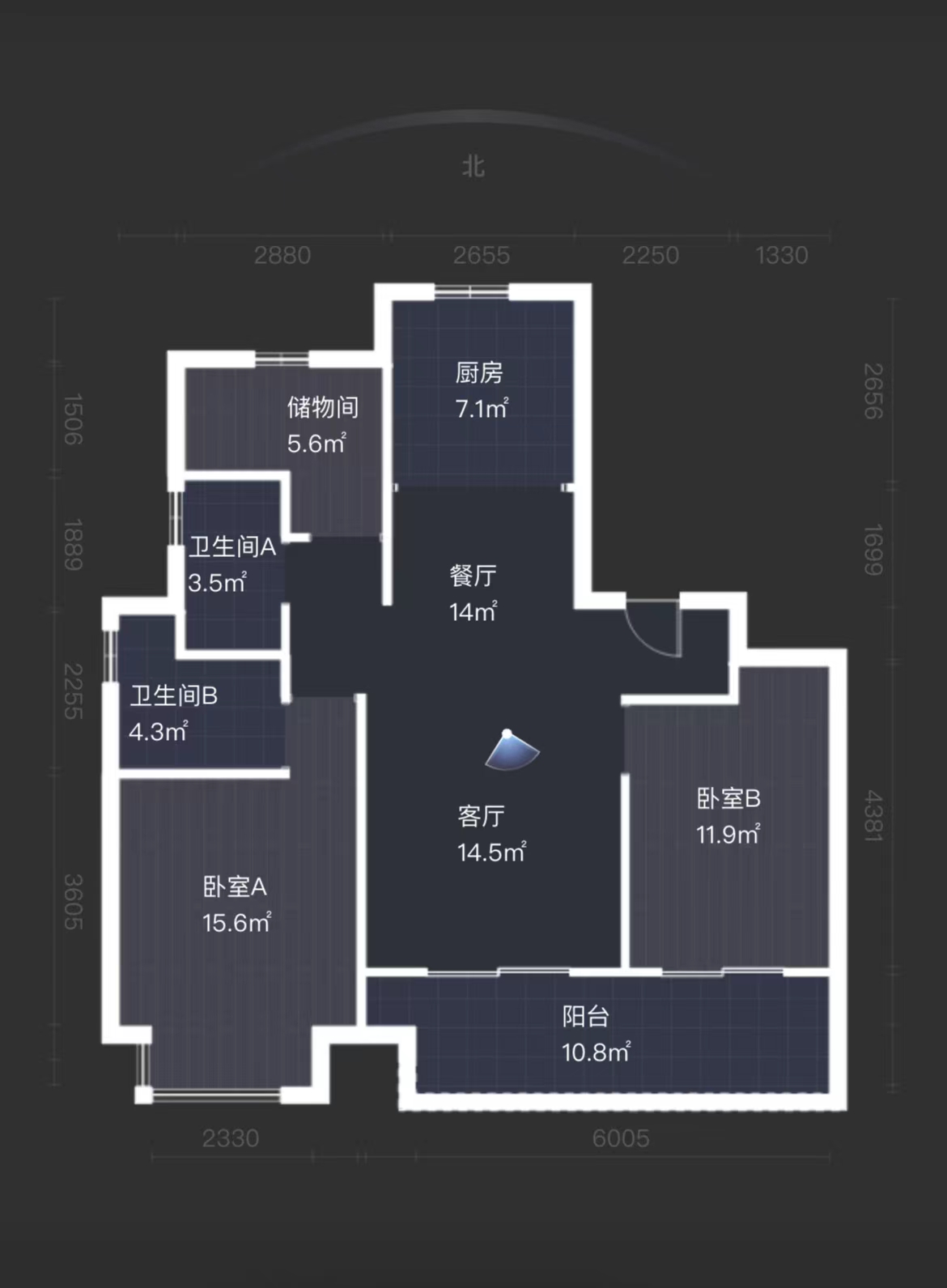 佳源都市 3室2厅1卫 114.29m&sup2;