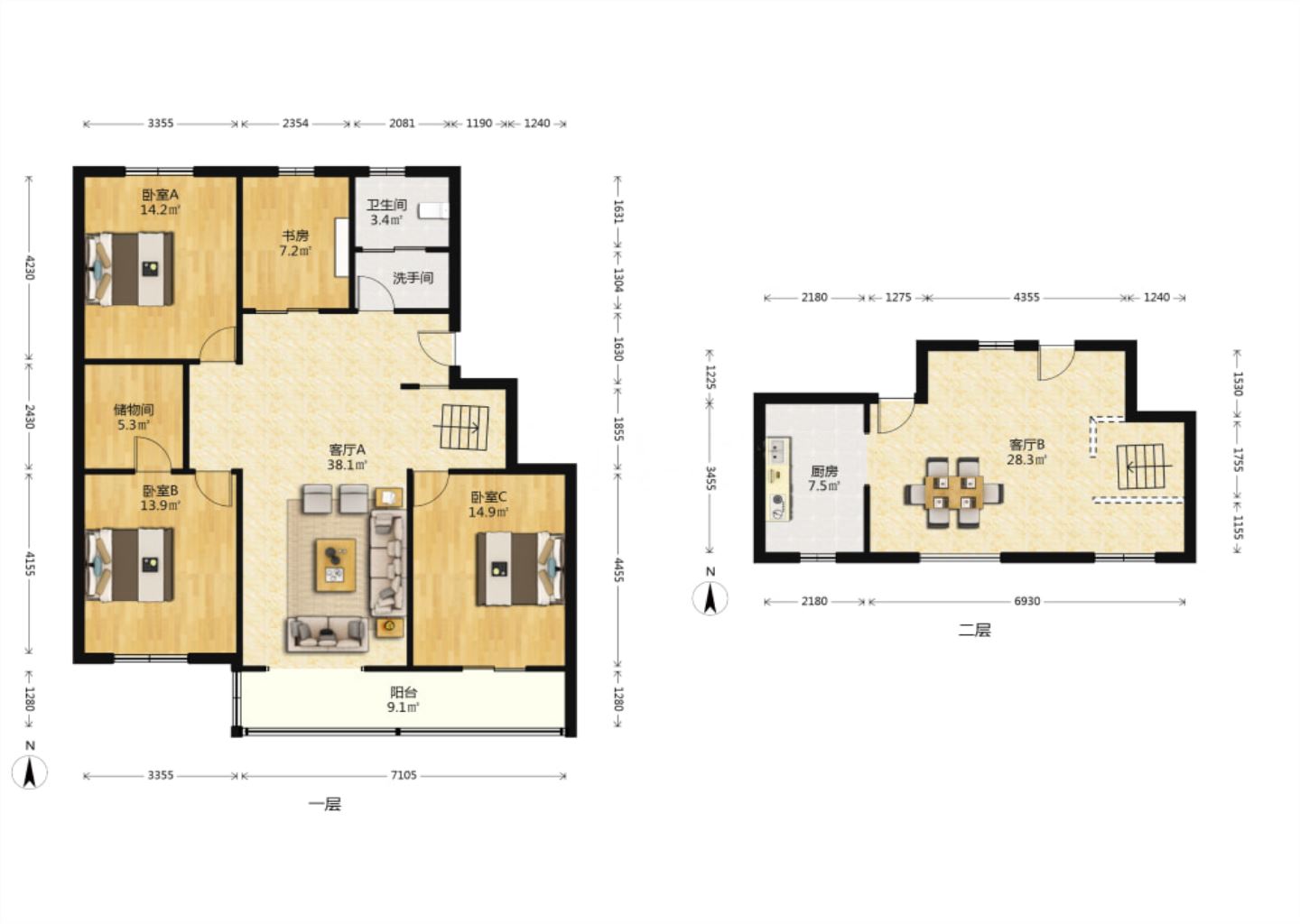 新星苑 4室2厅2卫 137m&sup2;