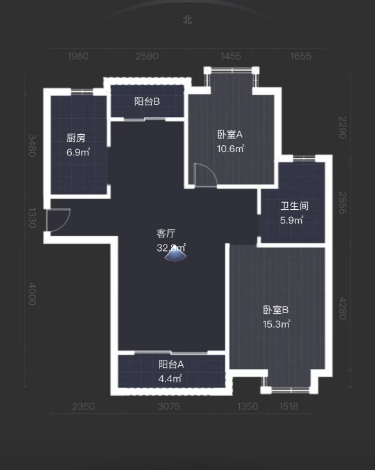 大唐金城 3室2厅1卫 101.00m&sup2;